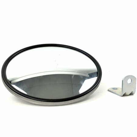 RETRAC 8in Stainless Offset-Mount Convex Mirror Head with J-Bracket 610553